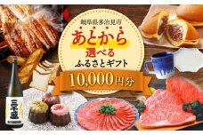 【あとから選べる】 岐阜県多治見市ふるさとギフト 1万円分  飛騨牛 日本酒 スイーツ 美濃焼 あとから ギフト [TDA027]