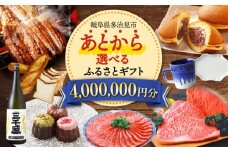 【あとから選べる】 岐阜県多治見市ふるさとギフト 400万円分  飛騨牛 日本酒 スイーツ 美濃焼 あとから ギフト [TDA042]