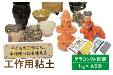 夏休み工作におすすめ！ 子供の工作から本格陶芸にも使える粘土 ハーフ＆ハーフ（テラコッタと信楽） 計10点  多治見市 / 美濃粘土 [TBD011]