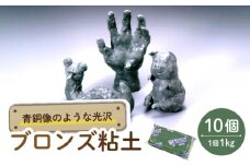 青銅像のような光沢 ブロンズ粘土 10点 多治見市 / 美濃粘土 [TBD017]
