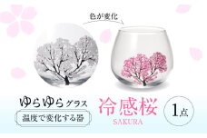 温度で変化する器 ゆらゆらグラス 『冷感桜』 多治見市 / 丸モ高木陶器 [TBA240]