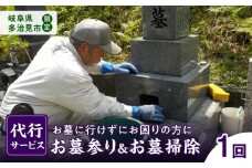 岐阜県多治見市 お墓参り ・ お墓掃除 代行サービス 1回 多治見市 / 石玉石材 [TGU001]