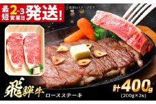 飛騨牛 ロースステーキ 400g (200g×2枚) 多治見市 / 飛騨牛 牛肉 和牛 養老ミート 冷凍 赤身 和牛 ギフト [THG007]