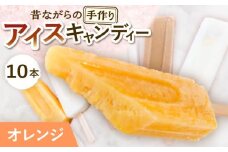 【手作りアイス】 オレンジ アイスキャンディー 10本入り 無香料 無着色 多治見市 / エイシン アイス 詰め合わせ 無添加 自家製 [THD008]