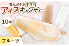 【手作りアイス】 フルーツ アイスキャンディー 10本入り 無香料 無着色 多治見市 / エイシン アイス 詰め合わせ 無添加 自家製 [THD009]