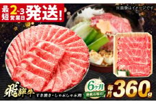 【6回定期便】 飛騨牛 すき焼き しゃぶしゃぶ 両用 360g ロース 肩ロース 多治見市 / 養老ミート [THG021]
