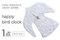 【美濃焼】 happy bird clock ホワイト 多治見市 / 杉浦製陶 掛け時計 タイル 鳥 ギフト [TAO034]