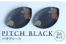【美濃焼】 PITCH BLACK バラプレート 2点 セット 多治見市 / 丸健製陶 皿 プレート 取皿 [TAY072]