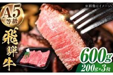 【A5等級】 飛騨牛 モモ ステーキ 600g(200g×3枚) 多治見市 / トキノ屋食品 冷凍 赤身 のし対応 ギフト [THJ003]