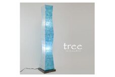 【和紙照明 和風照明 天井照明 和室 お洒落 モダン】フロアライト tree ラグーン×小倉流紙ブルー B-150-LD D47-02