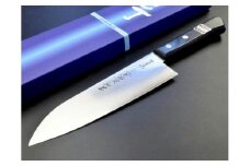 ＜寄附金額改定＞V金ゴールド三徳包丁165mm　濃州正恒作　黒合板柄 (CV-650M)