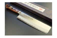 H25-35 V金10ゴールド薄刃包丁165mm 濃州正恒作 マホガニ柄 口金付 (CV-603M)