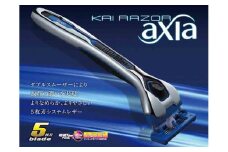 【貝印】5枚刃カミソリ axia お買い得パック（替刃9個付き）～ダブルスムーザーで肌に優しいカミソリ～ H8-38