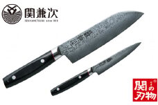 ダマスカス包丁 彩雲 2本セット（ペティナイフ120mm、三徳） 【最長1年を目安に配送】