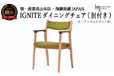 IGNITE ダイニングチェア（肘付）【オーク+ウォルナット材】 JIG-DCX206A PNO+W/DバトンYG イス・椅子（D129-03）