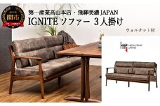 IGNITE ソファー3人掛け【ウォルナット材】 JIG-LSW193-30 PNW/D エームマスターTK