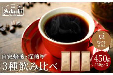 カフェ・アダチ リッチな深煎りコーヒー詰め合わせ 150ｇ×3種 S10-27