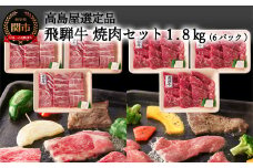 【59E1452】〈飛騨牛〉焼肉（肩ロース・モモ）小分けセット（計1.8kg） 【高島屋選定品】