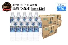 【定期便　12ヶ月】高賀の森水 576本 （500ml24本入×48ケース）ペットボトル・飲料水・水