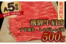 【数量限定！チルド（冷蔵）発送！】「飛騨牛」A5等級肩肉 500g すき焼き しゃぶしゃぶ F4N-1240