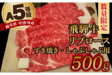 【数量限定！チルド（冷蔵）発送！】「飛騨牛」A5等級リブロース 500g すき焼き しゃぶしゃぶ F4N-1242