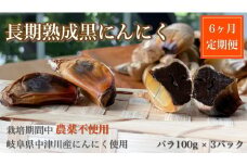 【全6回定期便】 栽培期間中農薬不使用 岐阜県中津川産にんにく使用 長期低温熟成黒にんにく バラ300g F4N-0457