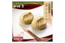 ＜御菓子司梅園＞ 栗きんとん10個 栗 くり くりきんとん 和菓子 菓子 スイーツ 秋 限定 詰め合わせ 冷蔵 岐阜県 F4N-1596