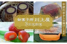 御菓子所 川上屋 【定期便】(夏季限定) ささめささ栗・美濃栗の里6個詰合／ 木曽路の四季／ 水辺の若鮎 F4N-1929
