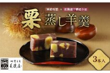 【中津川銘菓】【栗の銘菓】御菓子司美濃屋 栗蒸し羊羹 3本入り 国内特選栗使用 中津川銘菓 中津川 岐阜 和菓子 お茶菓子 お茶請け 羊羹 菓子 食品 F4N-1842
