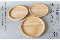 ひのき皿 3枚セット 木製 ワンプレート 桧 工芸品 木工品 おしゃれ 贈り物 プレゼント 岐阜 中津川 F4N-1810