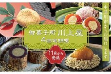 御菓子所 川上屋 【4回定期便】11月発送栗きんとん・2月発送柿の美きんとん・3月発送ささめささ栗・4月発送嬉しの栗 F4N-1920