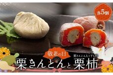 ＜老舗 くり屋南陽軒＞ 敬老の日 ギフト プレゼント「栗きんとん」 5個入と栗きんとん入り干し柿 「栗柿」 5個入セット 1箱 F4N-2367