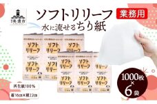 [№5308-0075]ちり紙 リリーフ 1000枚×6袋 紙 無香料 ティッシュペーパー 落とし紙 ペーパー 紙 紙製品 日用品 消耗品 紙製品 ストック 備蓄 生活必需品 エコ まとめ買い トイレに流せる 介護 ペット 病院 川一製紙 送料無料 岐阜県 美濃市　　　　　　
