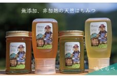 [№5308-0275]合計1060g 天然蜂蜜 国産蜂蜜 非加熱 生はちみつ 岐阜県 美濃市産 味比べセット (蜂蜜230g入りガラス瓶各2本、蜂蜜300g入りピタッとボトル各2本)C7 深田養蜂のハチミツ