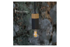 CTSH LIGHT. ペンダントライト SQUARE＜Oak×パーカーライジング E17＞ 瑞浪市 / ジオニック 照明器具 ソケット 鉄 木製 ブラック [AZBQ061]
