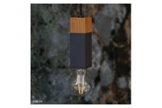 CTSH LIGHT. ペンダントライト SQUARE＜Keyaki×パーカーライジング E26＞ 瑞浪市 / ジオニック 照明器具 ソケット 鉄 木製 ブラック [AZBQ066]