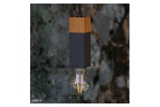 CTSH LIGHT. ペンダントライト SQUARE＜Keyaki×パーカーライジング E26＞ 瑞浪市 / ジオニック 照明器具 ソケット 鉄 木製 ブラック [AZBQ066]