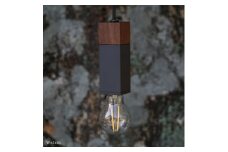 CTSH LIGHT. ペンダントライト SQUARE＜Walnut×パーカーライジング E26＞ 瑞浪市 / ジオニック 照明器具 ソケット 鉄 木製 ブラック [AZBQ070]