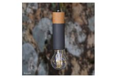 CTSH LIGHT. ペンダントライト CIRCLE＜Keyaki×パーカーライジング E26＞ 瑞浪市 / ジオニック 照明器具 ソケット 鉄 木製 ブラック [AZBQ064]