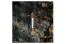 CTSH LIGHT. ペンダントライト CIRCLE＜Walnut×クロム加工 E17＞ 瑞浪市 / ジオニック 照明器具 ソケット 鉄 木製 シルバー [AZBQ055]