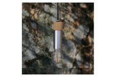 CTSH LIGHT. ペンダントライト SQUARE＜Keyaki×クロム加工 E17＞ 瑞浪市 / ジオニック 照明器具 ソケット 鉄 木製 シルバー [AZBQ053]
