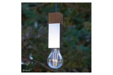CTSH LIGHT. ペンダントライト SQUARE＜Walnut×クロム加工 E26＞ 瑞浪市 / ジオニック 照明器具 ソケット 鉄 木製 シルバー [AZBQ058]