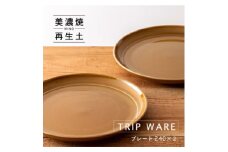 【美濃焼】 tripware プレート 240 2枚 キャラメル 瑞浪市 / 市原製陶 食器 皿 グッドデザイン賞受賞 [AZAE022]
