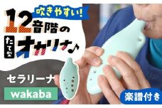 【美濃焼】 オカリナよりも吹きやすい 「wakaba」 セラリーナ12音階 たて型のオカリナ 瑞浪市 / スエラボ [AZCV007]