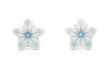 【美濃焼】 ききょう イヤリング 水色 瑞浪市 / TILEmade タイル アクセサリー ハンドメイド [AZCD012]