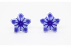 【美濃焼】 ききょう ピアス 紺色 瑞浪市 / TILEmade タイル アクセサリー ハンドメイド [AZCD014]