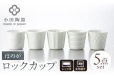 【美濃焼】 ほのか ロックカップ 5個セット ほのかに透ける白磁のうつわ 瑞浪市 / 小田陶器 食器 酒器 コップ [AZAM009]