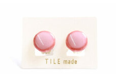 【美濃焼】 梅むら タイル イヤリング 直径15mm 瑞浪市 / TILEmade タイル アクセサリー ハンドメイド [AZCD056]