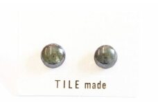 【美濃焼】 苔むら タイル ピアス 直径10mm 瑞浪市 / TILEmade タイル アクセサリー ハンドメイド [AZCD052]