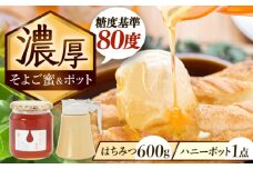 はちみつ そよご蜜 × ハニーポット (黄) ビギナーズセット 瑞浪市 / 堀養蜂園 蜂蜜 国産 陶磁器 [AZCF006]